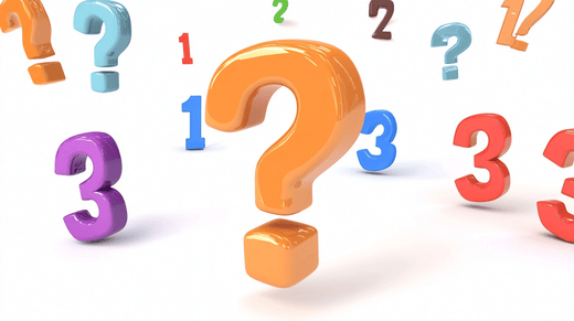 Question marks and numbers on a main banner image illustrating the blog topic, "What Size Should Mailbox Numbers Be?