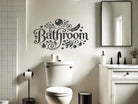 Modern bathroom wall decal with bubbles applied to wall