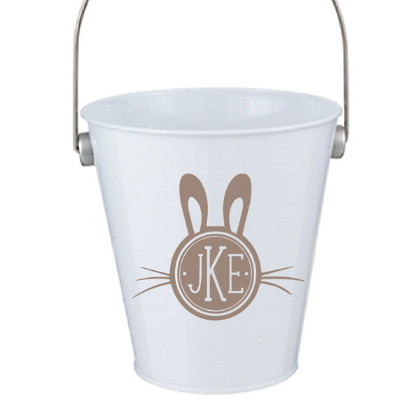 Bunny monogram decal, customizable with three initials, 3.35 x 3.35 inch vinyl sticker for Easter decorations and gifts