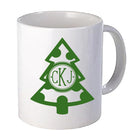 Christmas Tree Monogram Decal, 3.5 x 3.5 inch custom vinyl holiday sticker with initials for tumblers, cups, and laptops