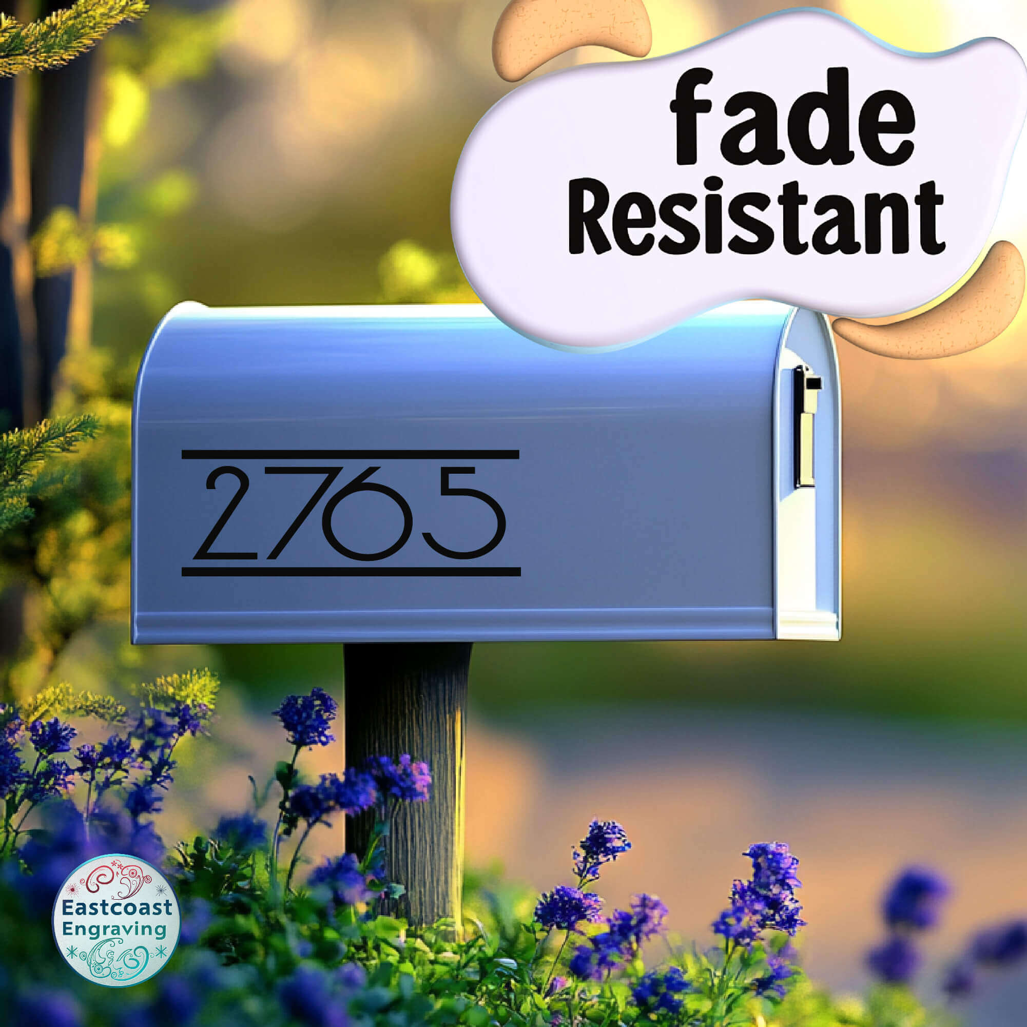 Stylish modern vinyl mailbox numbers for house addresses