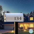 Personalized mailbox number stickers in various fonts.