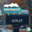 Durable stick-on mailbox numbers for outdoor use