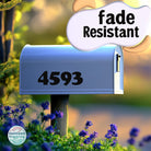 Customizable bold mailbox numbers for outdoor use