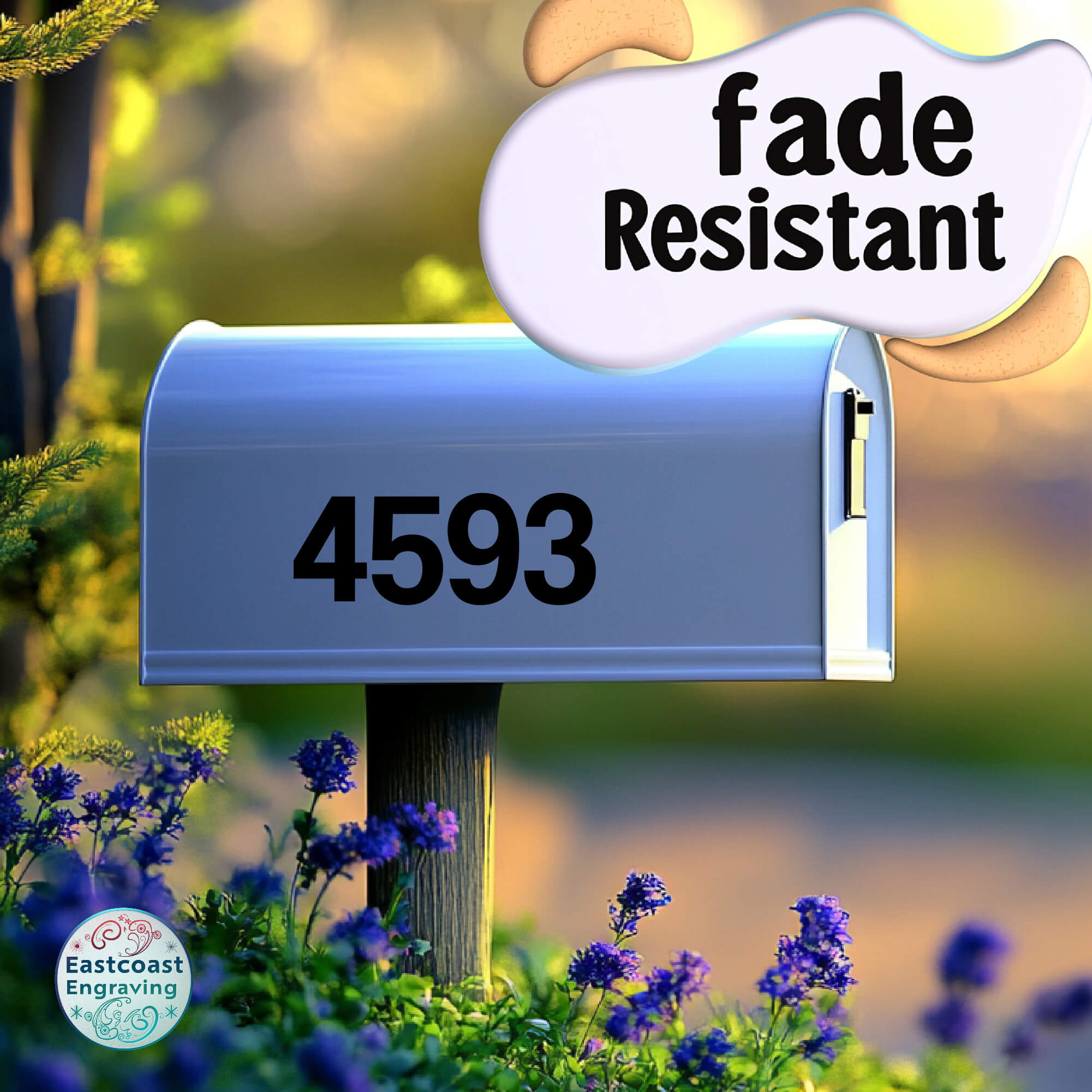 Stylish mailbox decals for one or both sides