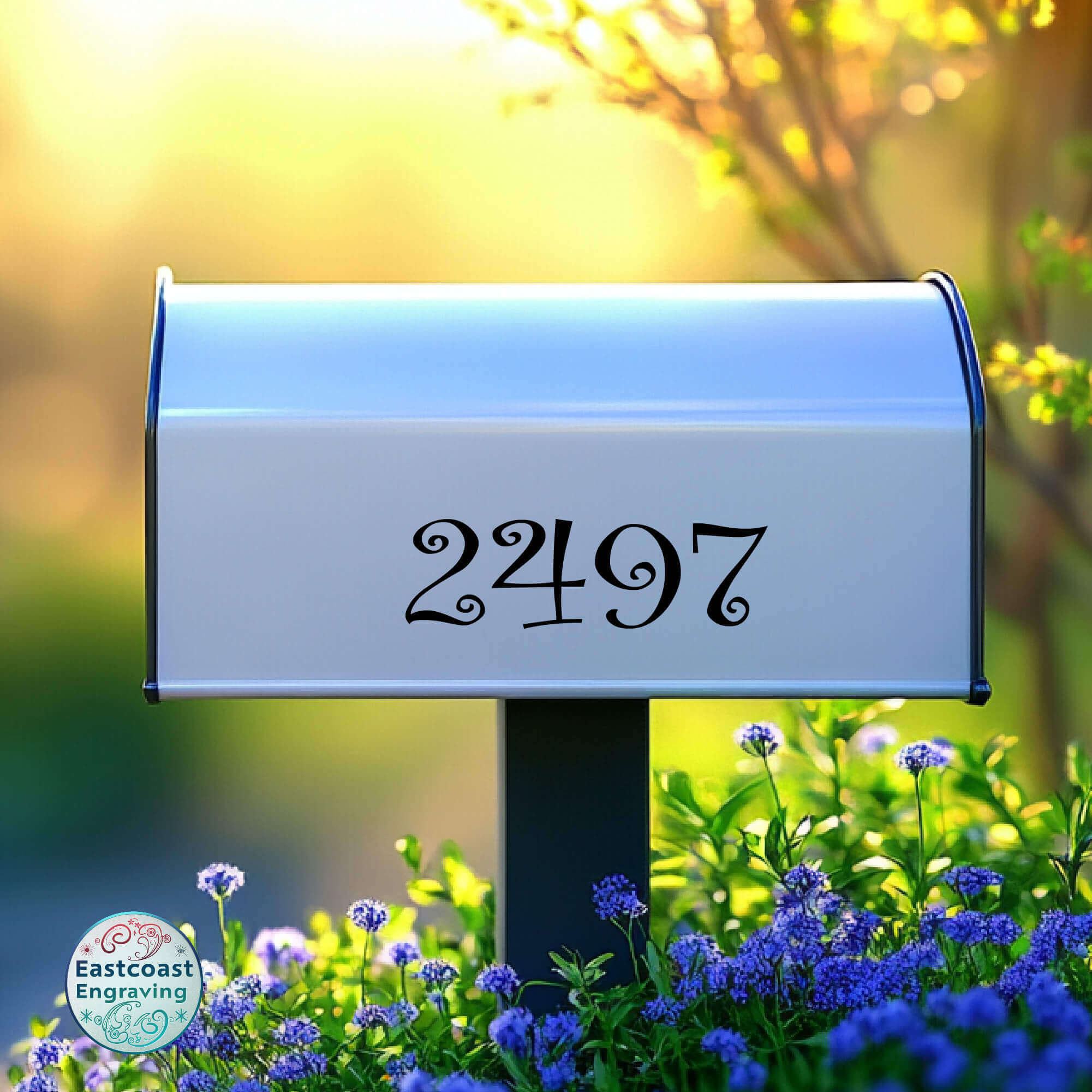 Durable vinyl house address numbers for outdoor use