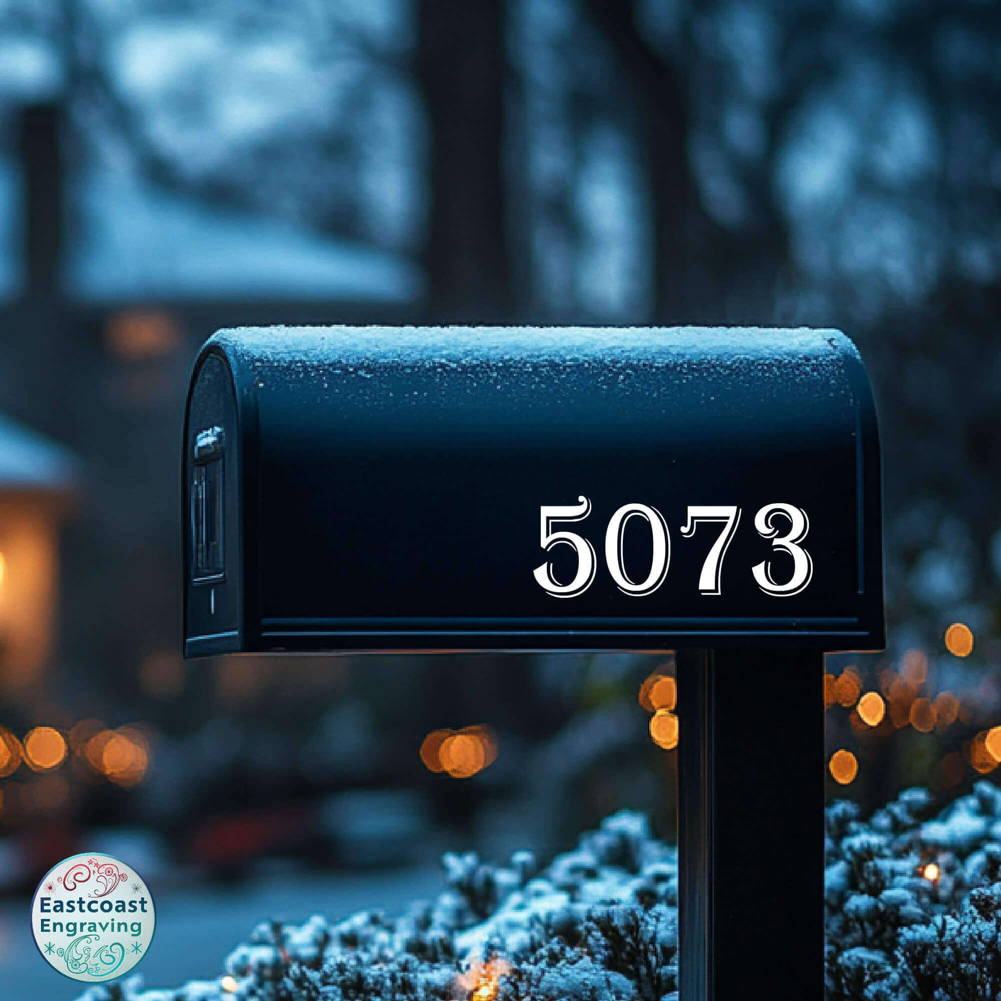 Large custom vinyl mailbox address decal