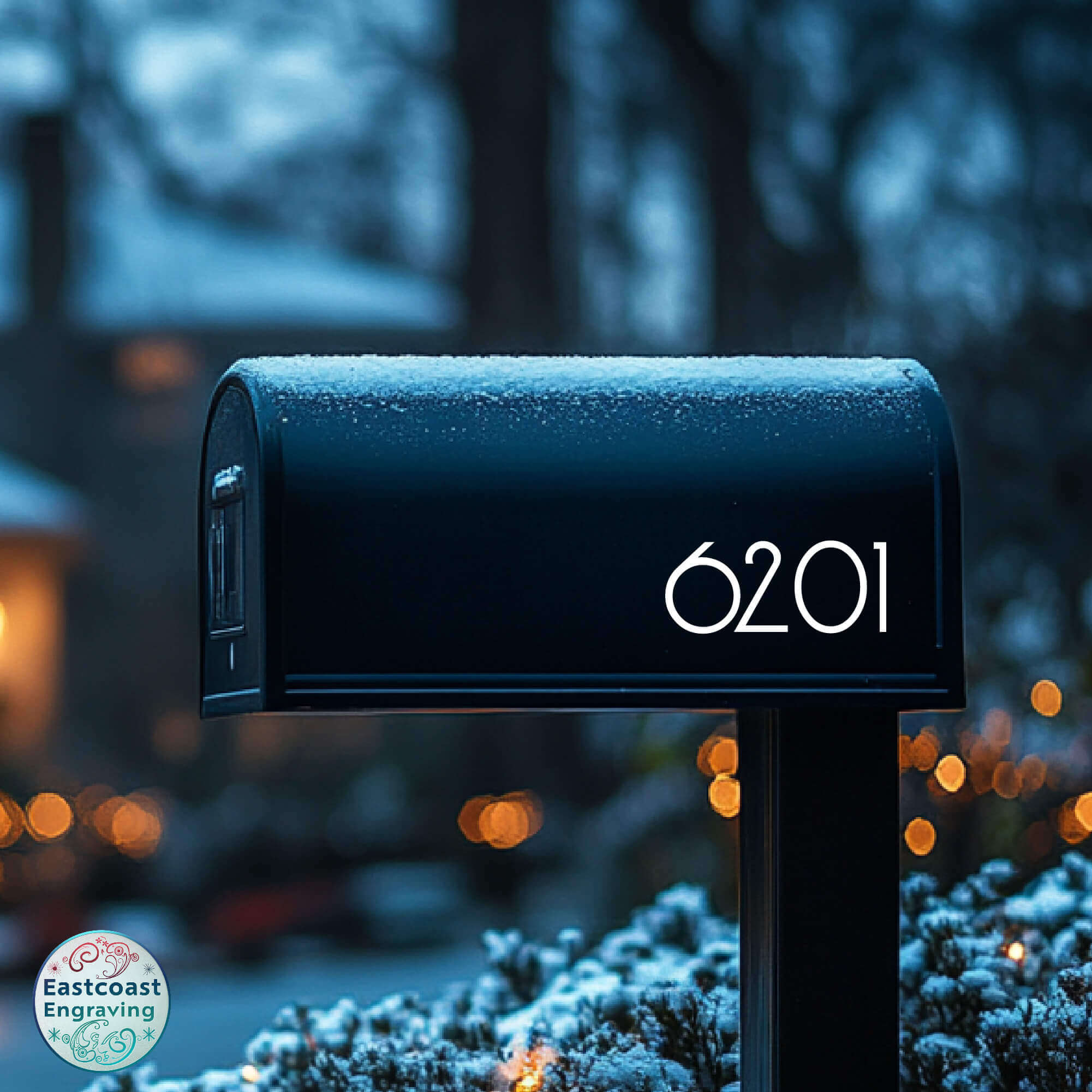 Installation of mailbox number decals on standard mailbox