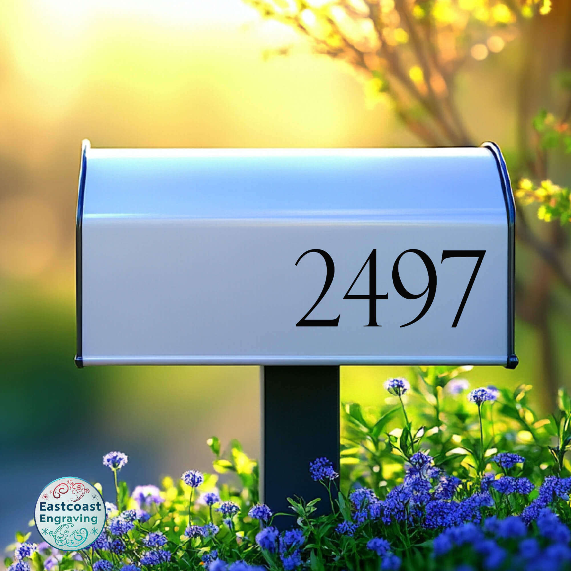 Peel-and-stick mailbox numbers with simple installation.