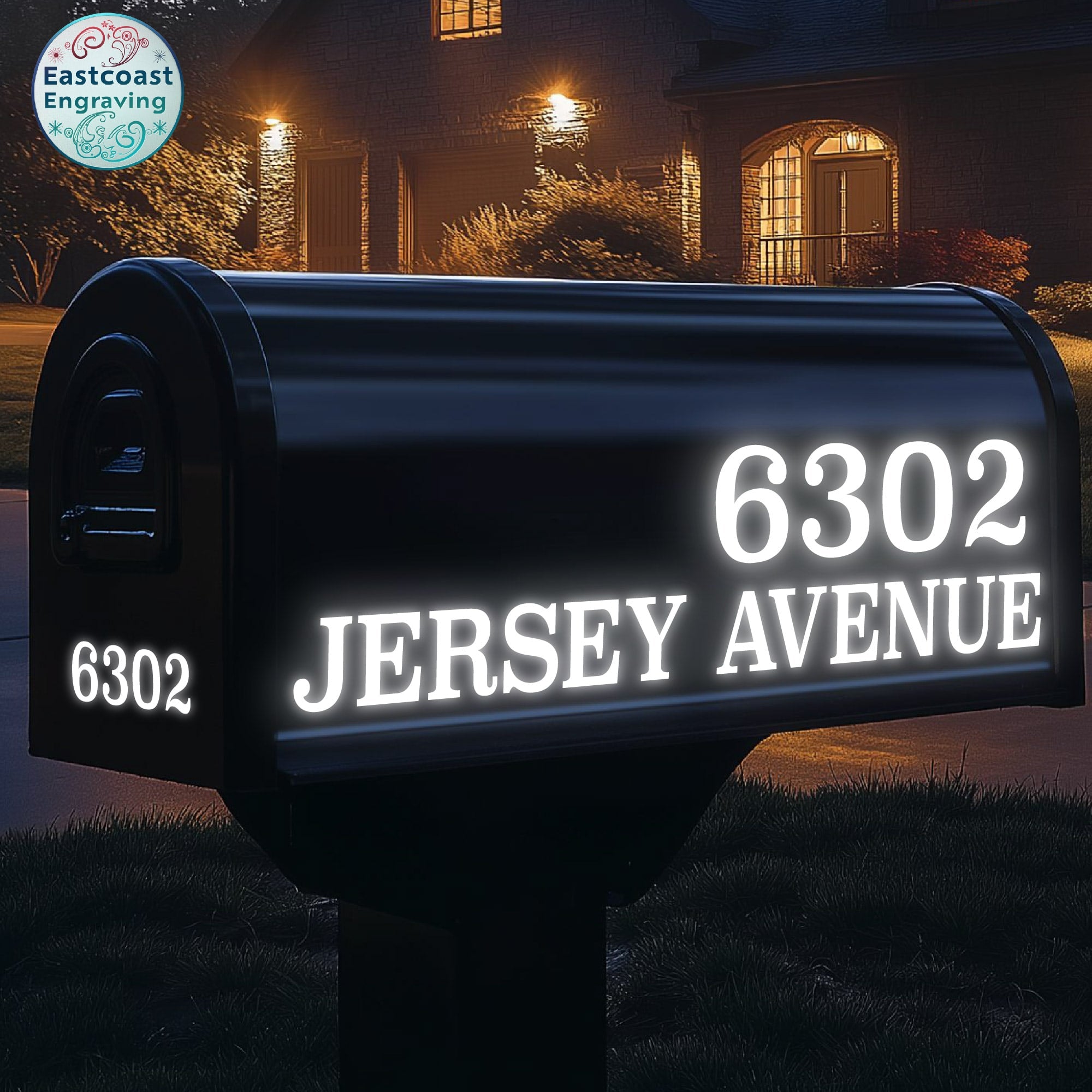 High-contrast reflective mailbox lettering that ensures your address is visible in low-light conditions