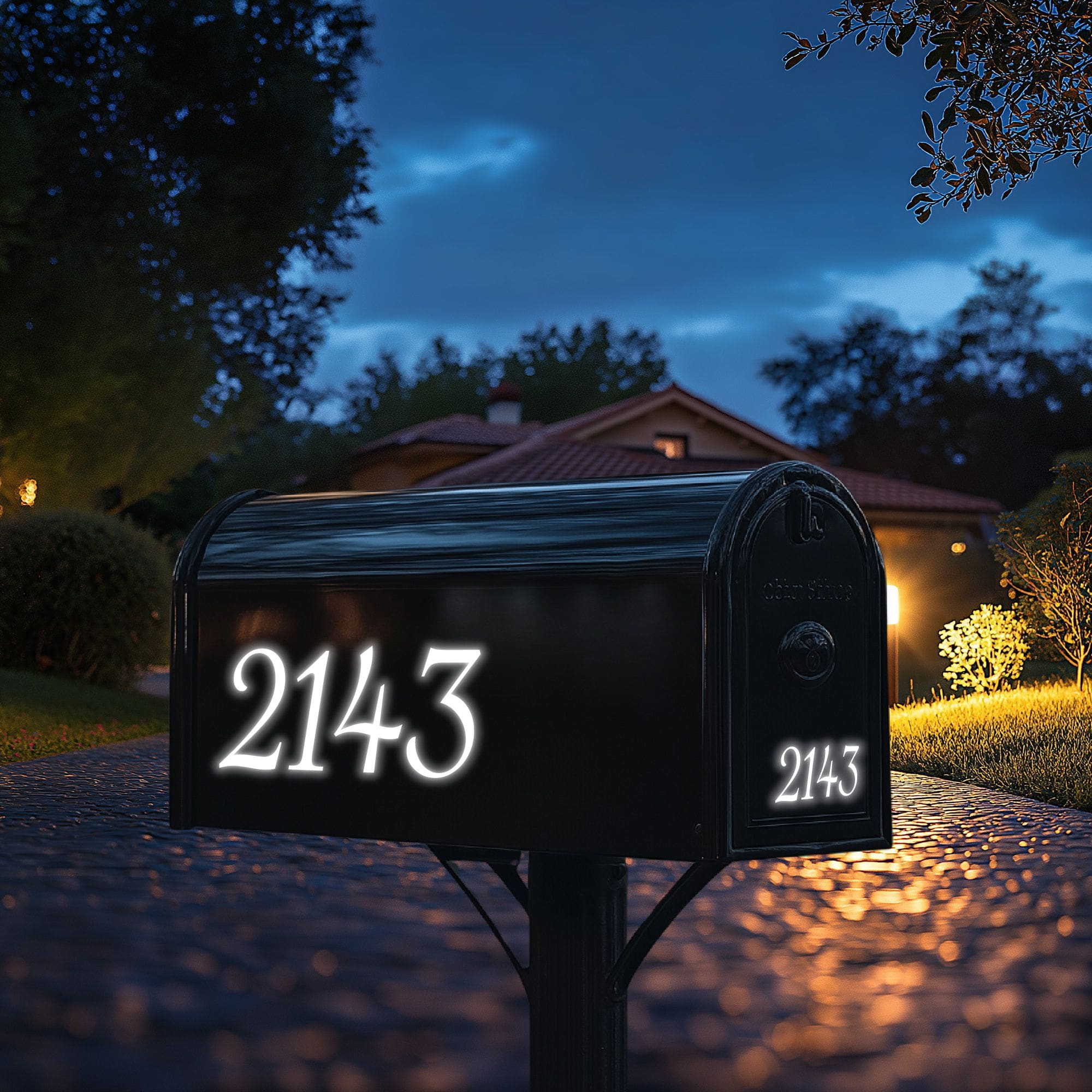 Reflective mailbox stickers for high visibility and style