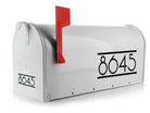 Modern mailbox numbers in sleek vinyl design