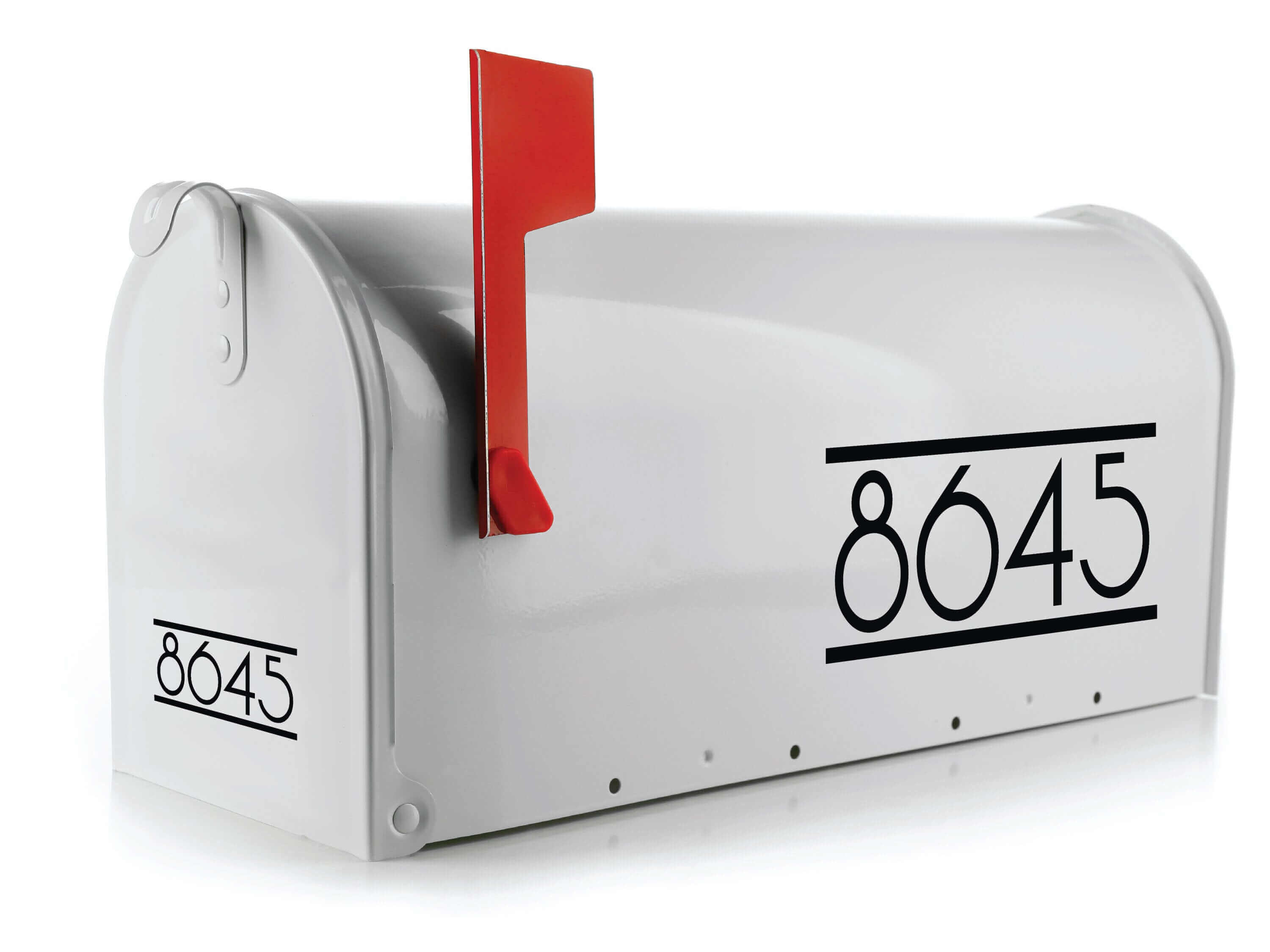 Modern mailbox numbers in sleek vinyl design