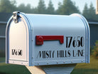 Decorative mailbox sticker enhancing the front of a home.