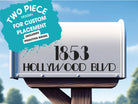 Personalized mailbox decal with house number in vibrant colors