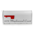 Weatherproof mailbox number decal in black vinyl