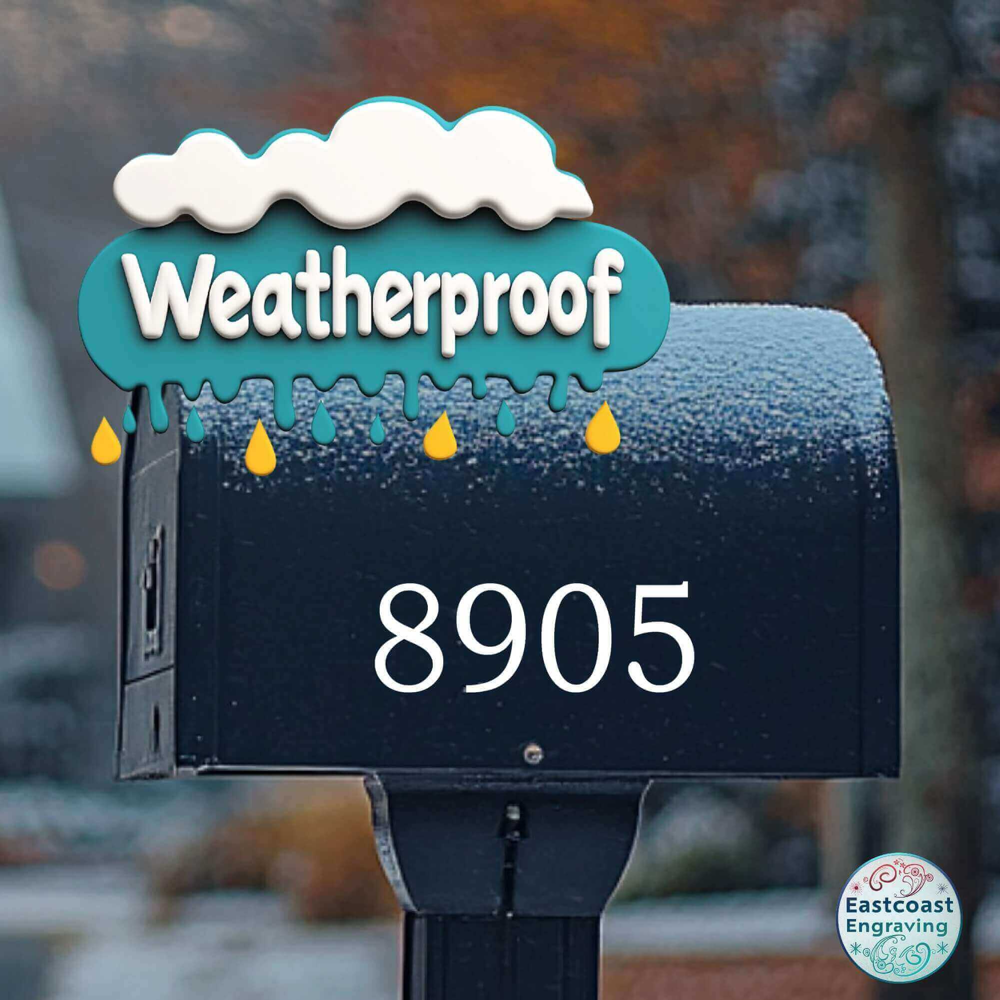 Weatherproof mailbox number decals for long-lasting durability