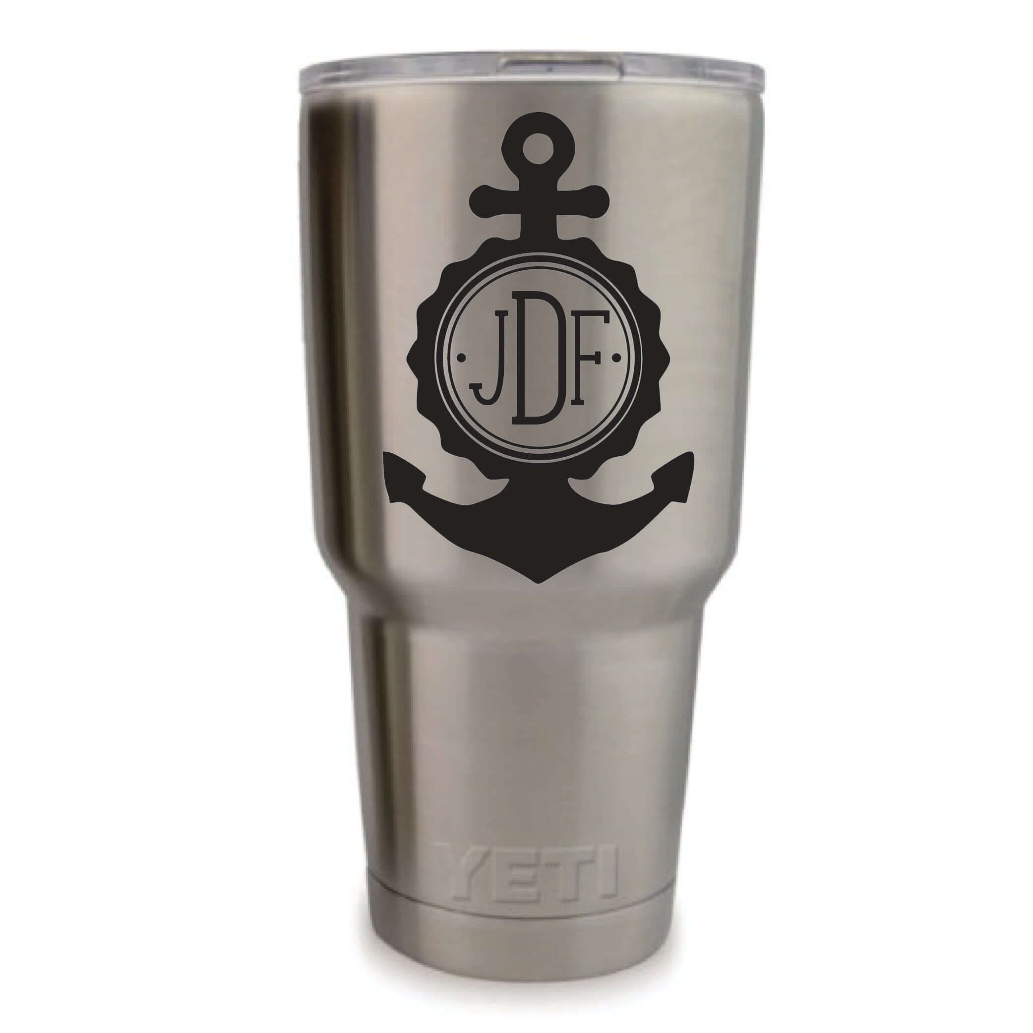 Custom Anchor Monogram Decal, durable vinyl for tumblers and laptops - Eastcoast Engraving