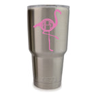 Flamingo Monogram Vinyl Decal, 3.35 x 3.35 inch personalized custom sticker for tumblers, mugs, and laptops