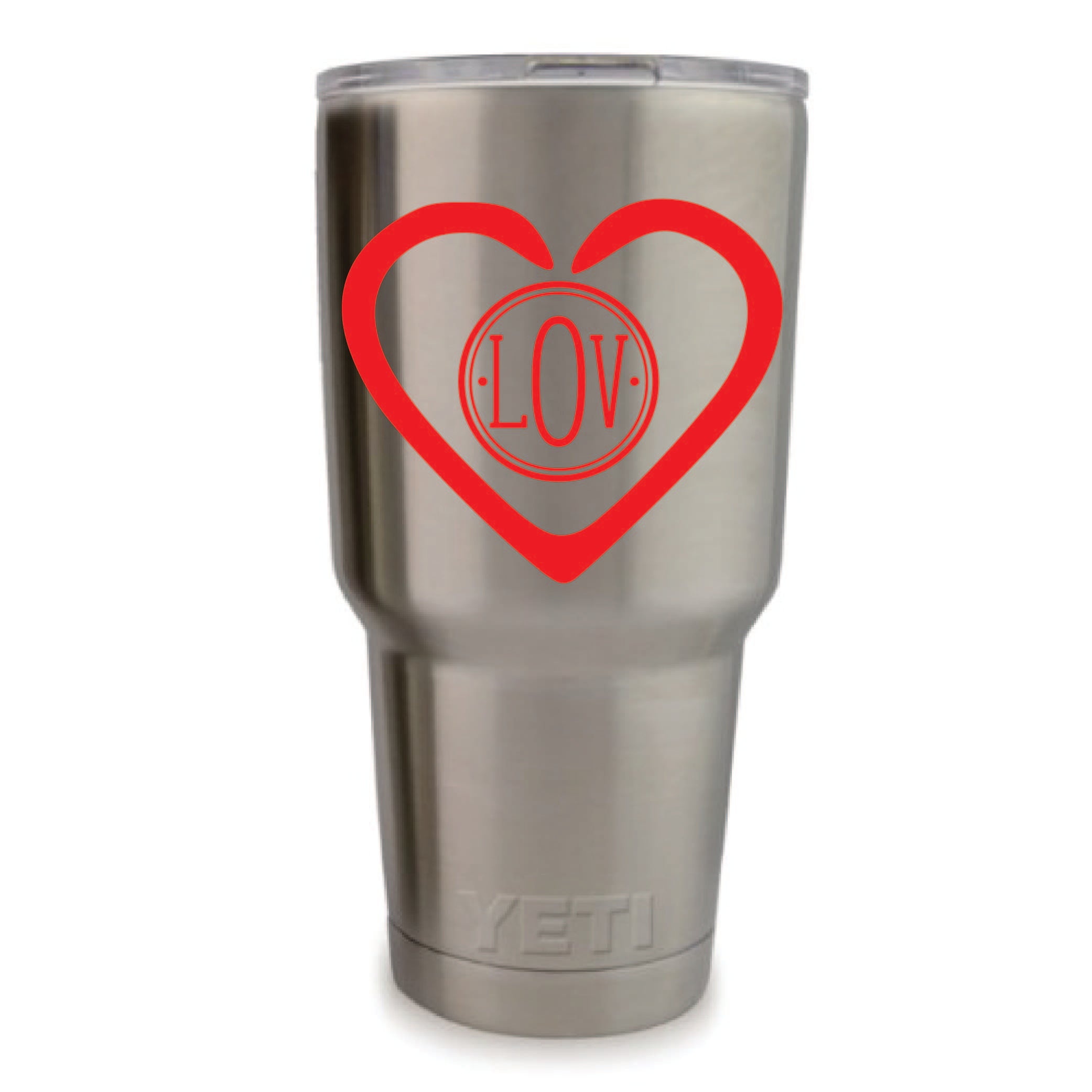 Heart Vinyl Monogram Decal, 3.35 x 3.35 inch personalized custom sticker for tumblers, mugs, and laptops