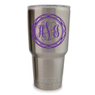 Circle Swirl Tumbler Monogram Decal, personalized vinyl sticker for drinkware - Eastcoast Engraving