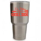 Rather Be Grillside Vinyl Decal, 3.35 x 3.35 inch custom grilling sticker for tumblers, laptops, and car windows