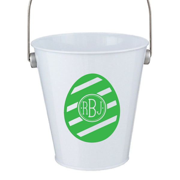 Striped Easter Egg Monogram Vinyl Decal, 3.50 x 3.50 inch personalized sticker for Easter baskets and tumblers